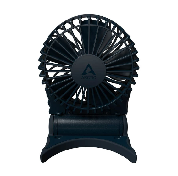 Picture of Arctic Summair 2GO Dark Blue Rechargeable Pocket Fan with Stand #AEBRZ00028A (5W, 5000mAh)