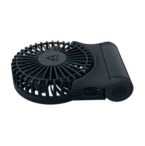 Picture of Arctic Summair 2GO Dark Blue Rechargeable Pocket Fan with Stand #AEBRZ00028A (5W, 5000mAh)