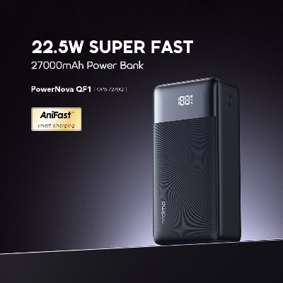 Picture of Oraimo PowerNova QF1 27000mAh 22.5W Black Power Bank with Digital Display