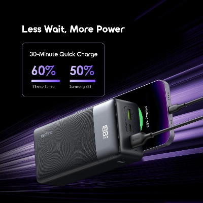 Picture of Oraimo PowerNova QF1 27000mAh 22.5W Black Power Bank with Digital Display