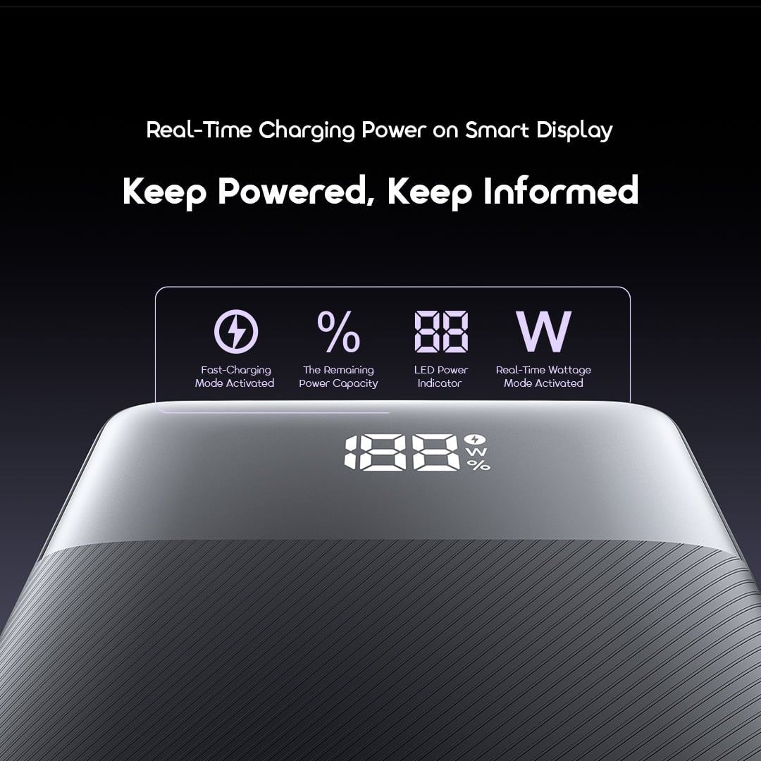 Picture of Oraimo PowerNova QF1 27000mAh 22.5W Black Power Bank with Digital Display