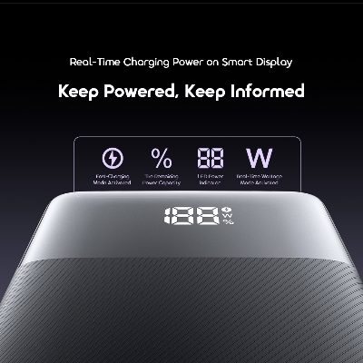 Picture of Oraimo PowerNova QF1 27000mAh 22.5W Black Power Bank with Digital Display