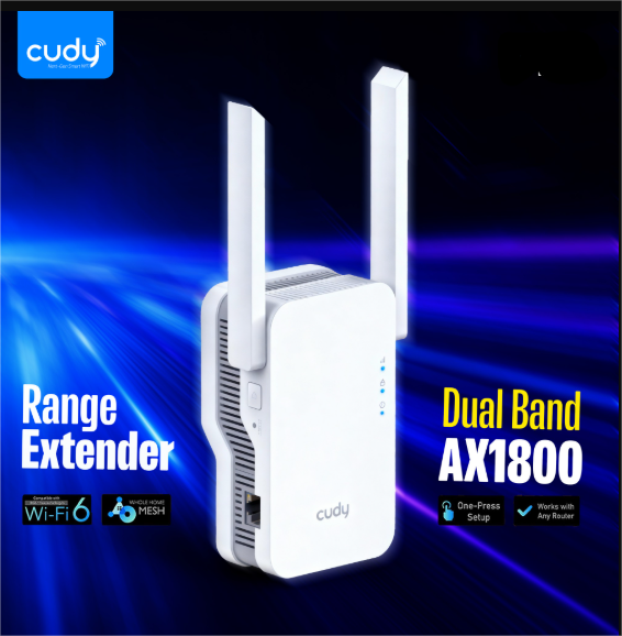 Picture of Cudy RE1800 2.0 AX1800Mbps Dual Band Wi-Fi 6 Range Extender