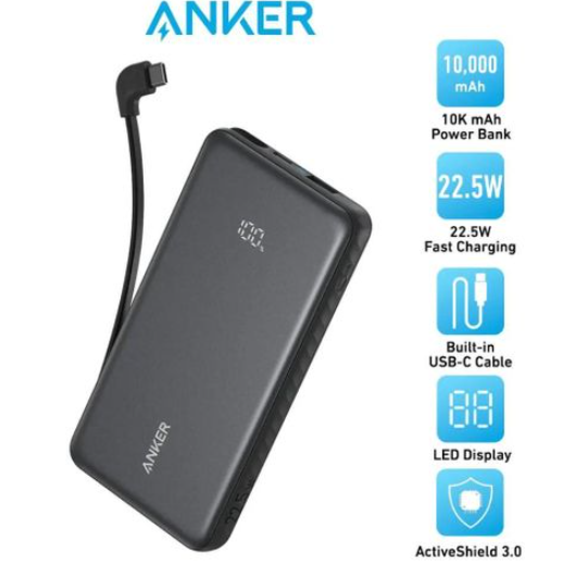 Picture of Anker Zolo 10000mAh Black 22.5W Power Bank with Digital Display