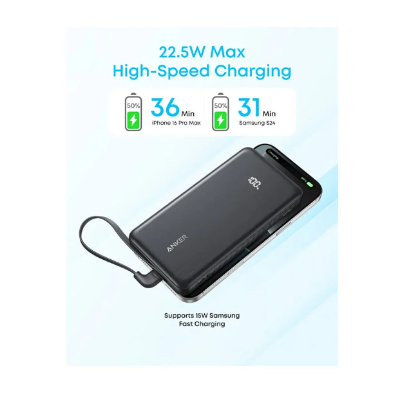 Picture of Anker Zolo 10000mAh Black 22.5W Power Bank with Digital Display