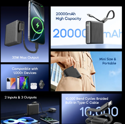 Picture of Oraimo PowerNova L21 20000mAh 30W Black Power Bank with Digital Display