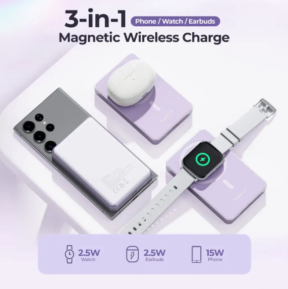 Picture of Havit PB5219 10000mAh Blue 20W MagSafe Qi Wireless Power Bank