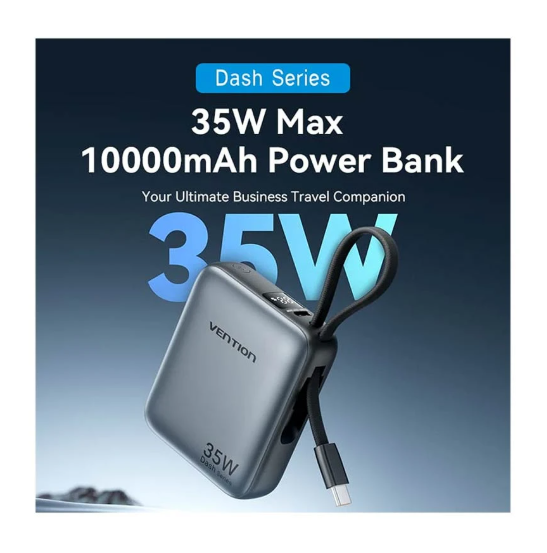 Picture of Vention FHEH0 10000mAh 35W Gray Power Bank with Digital Display