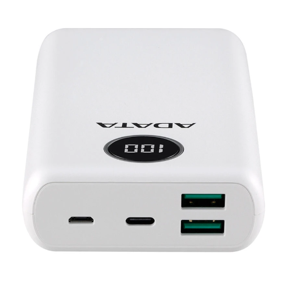 Picture of ADATA P20000QCD হোয়াইট পাওয়ার ব্যাঙ্ক ২০০০০ এমএএইচ