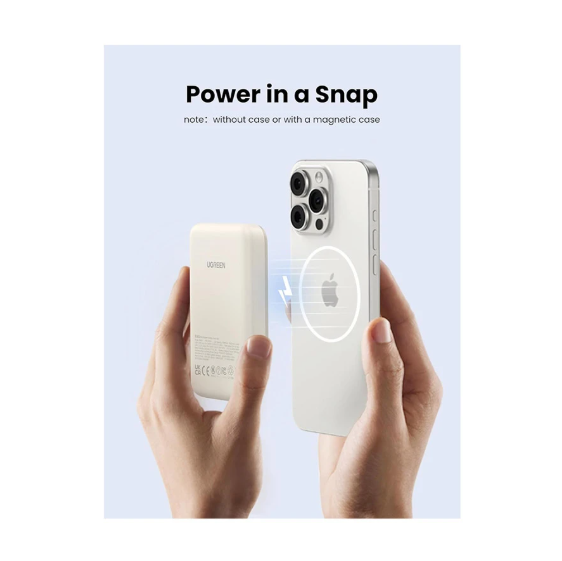 Picture of UGREEN PB561 10000mAh Off-White 20W MagSafe Qi Wireless Power Bank