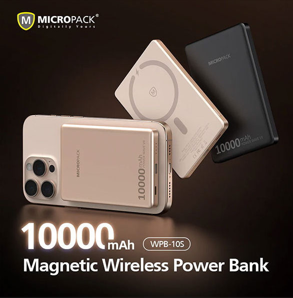 Picture of Micropack WPB-10S 10000mAh Black 20W Magnetic Wireless Charging Power Bank