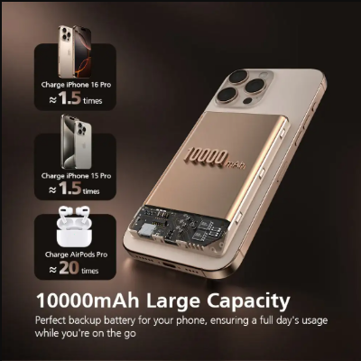 Picture of Micropack WPB-10S 10000mAh Black 20W Magnetic Wireless Charging Power Bank