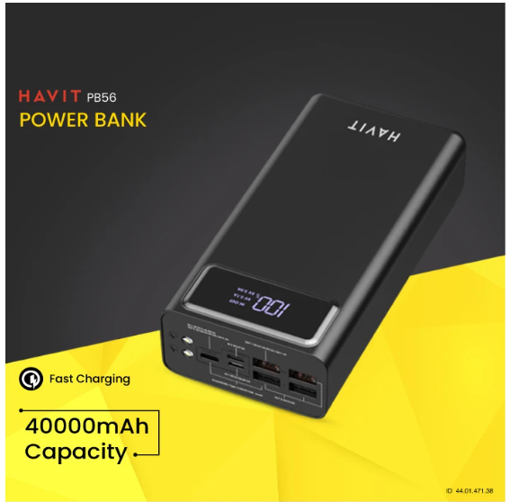 Picture of Havit PB56 40000mAh Black 18W Power Bank with LED Smart Display
