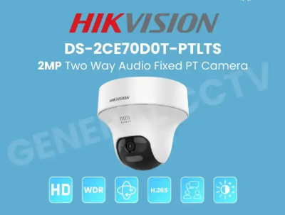 Picture of Hikvision DS-2CE70D0T-PTLTS (2.8mm) (2.0MP) Two Way Audio Fixed PT Dome CC Camera