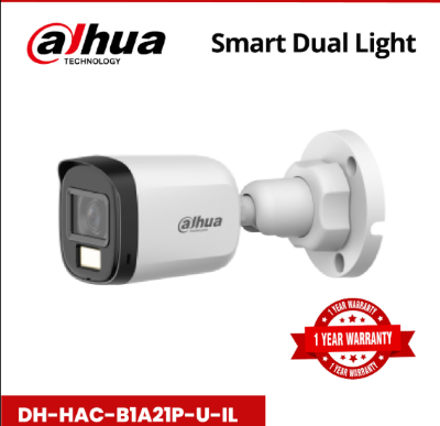 Picture of Dahua DH-HAC-B1A21P-U-IL-A (3.6mm) (2.0MP) Smart Dual Light HDCVI Fixed Bullet CC Camera (Built in Audio)