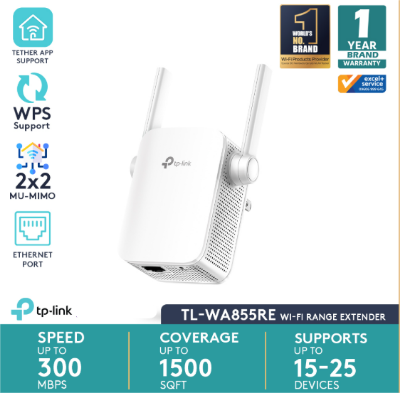 Picture of TP-Link TL-WA855RE V1 300Mbps Universal Wireless Range Extender (2 Antenna)