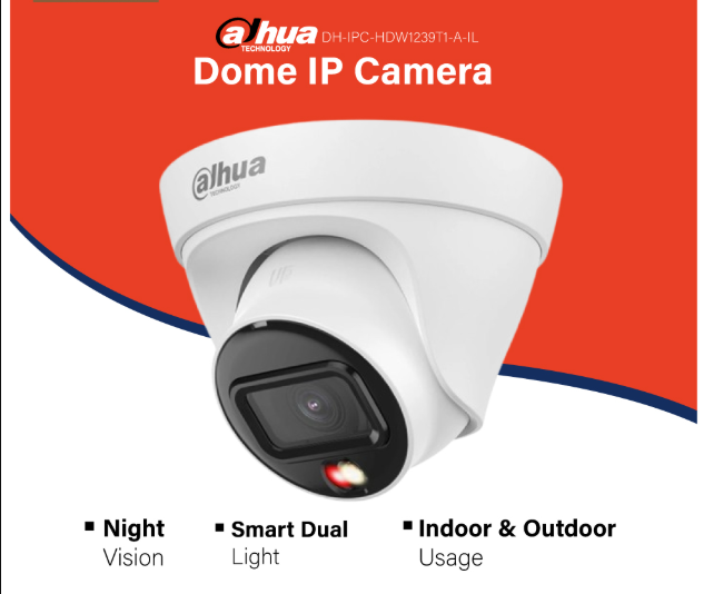Picture of Dahua DH-IPC-HDW1239T1-A-IL (2.8mm) (2.0MP) Smart Dual Light Dome IP Camera (Built in Audio)