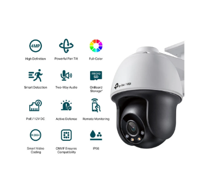 Picture of TP-Link VIGI C540 (4mm) (4MP) Outdoor Full-Color Pan Tilt Dome IP Camera