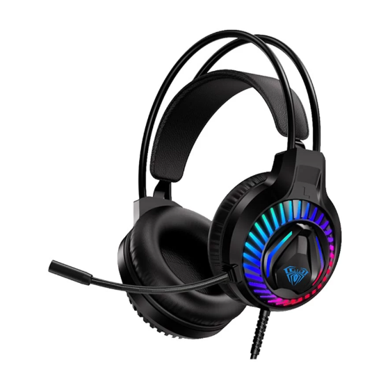 Picture of AULA S605 Wired Double Port Black Over-Ear Gaming Headphone