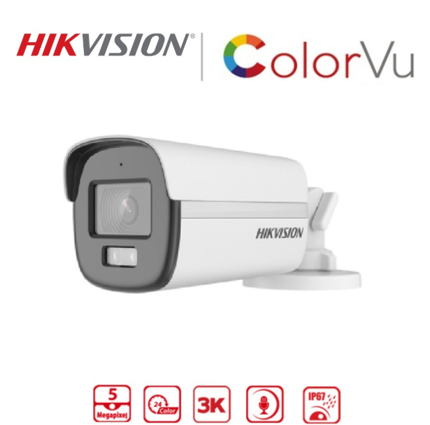 Picture of Hikvision DS-2CE10KF0T-LFS 5.0MP 3K ColorVu Audio Fixed Mini Bullet CC Camera