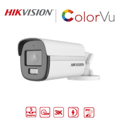 Picture of Hikvision DS-2CE10KF0T-LFS 5.0MP 3K ColorVu Audio Fixed Mini Bullet CC Camera