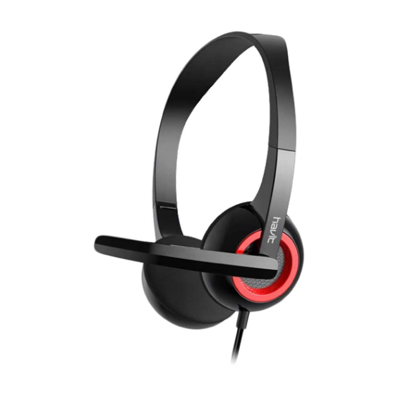 Picture of Havit H202d 3.5mm Double Plug Wired Black Headphone for Computer