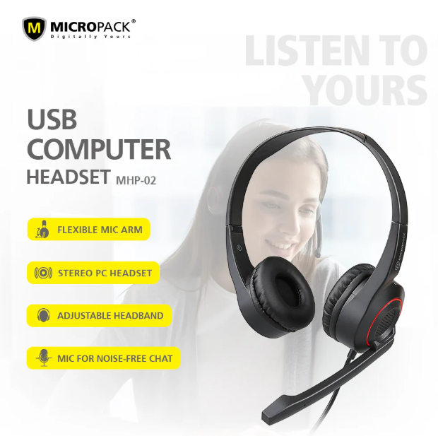 Picture of Micropack MHP-02 Black Headphone | Free Delivery