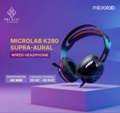Picture of Microlab K280 Supra-Aural Wired Black Headphone
