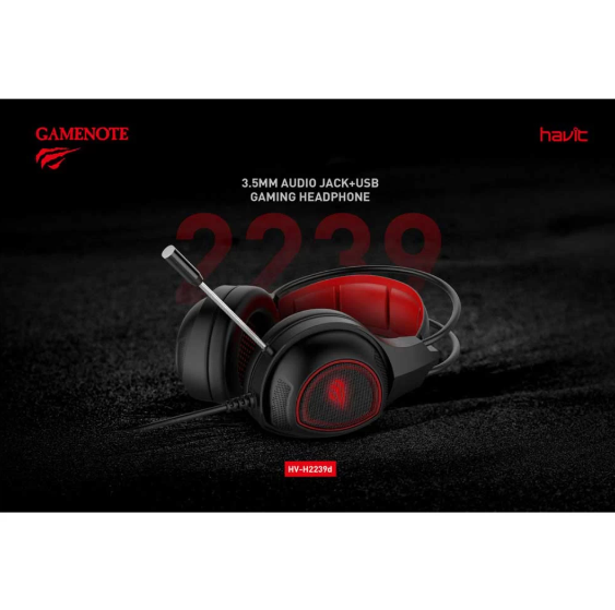 Picture of Havit HV-H2239D 3.5mm Audio Jack+USB Black-Red Gaming Headphone