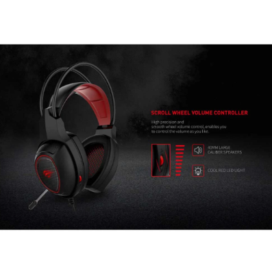 Picture of Havit HV-H2239D 3.5mm Audio Jack+USB Black-Red Gaming Headphone