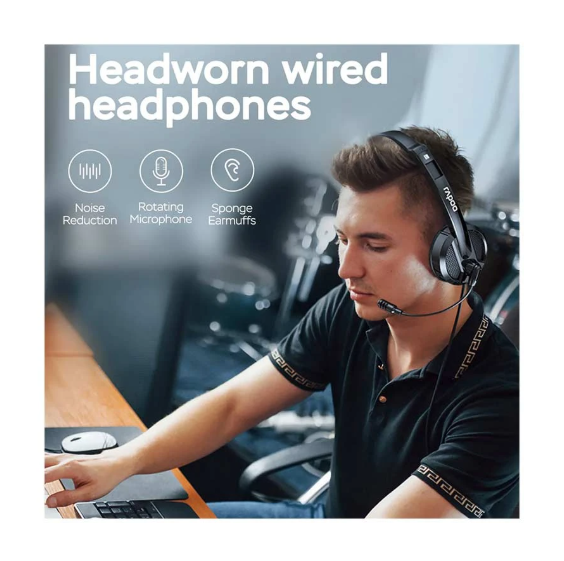 Picture of Rapoo H102 Black Wired Stereo Headphone