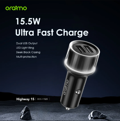Picture of Oraimo Highway 15 Car Charger (OCC-1152D)- Black
