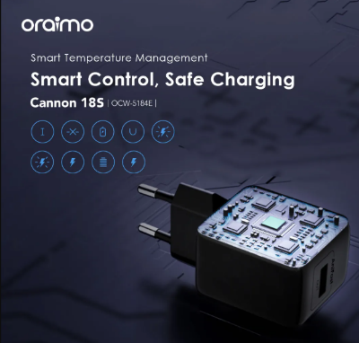Picture of oraimo Cannon 18S oraimo Cannon 18S 18W Wall Charger Kit (OCW-5184E)