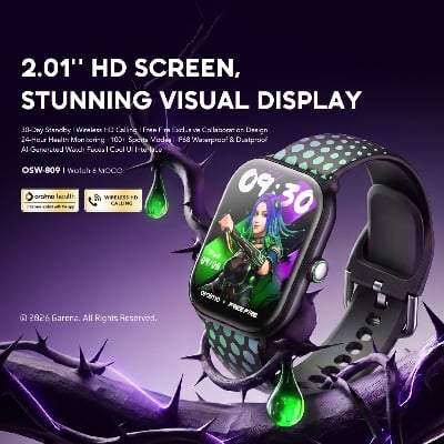 Picture of Oraimo Watch 6 Lite Smart Watch OSW-809 Shadow Green with Bold Color Options and Real Time Smart Notifications