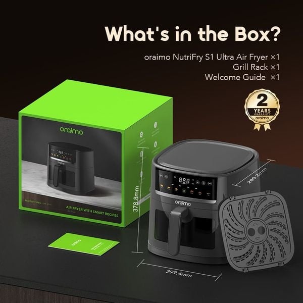 Picture of Oraimo NutriFry S1 Ultra 1500W 6L Air fryer ( OAF-521A )- GRAPHITBLACK 