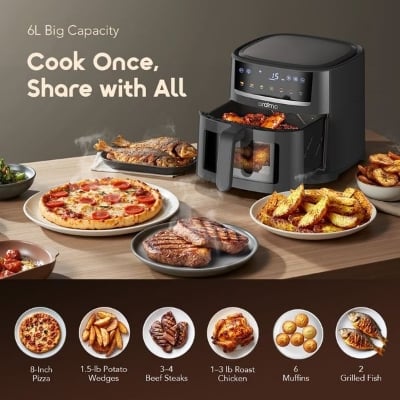 Picture of Oraimo NutriFry S1 Ultra 1500W 6L Air fryer ( OAF-521A )- GRAPHITBLACK 