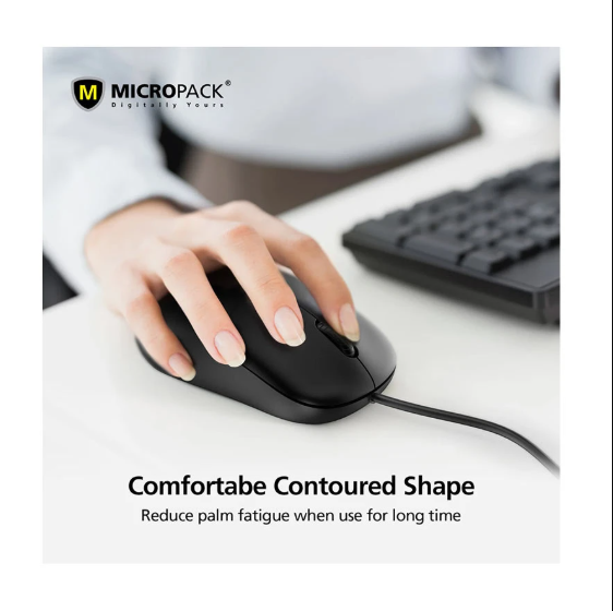 Picture of Micropack M-105 Silent Black Wired Optical Mouse