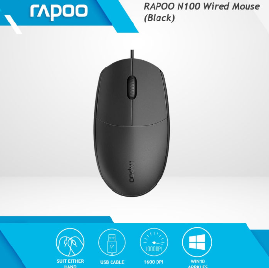 Picture of Rapoo N100 USB Optical Black Mouse
