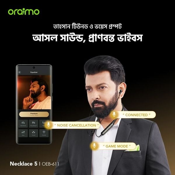 Picture of Oraimo Wireless Neckband 5 ANC (OEB-611)- SPEED BLACK