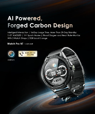 Picture of Oraimo Watch Pro NT 1.43inch AMOLED AI SmartWatch (OSW-850H)- Black