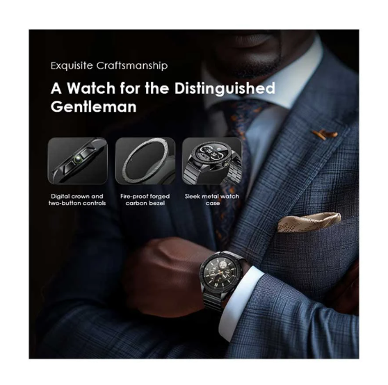 Picture of Oraimo Watch Pro NT 1.43inch AMOLED AI SmartWatch (OSW-850H)- Black