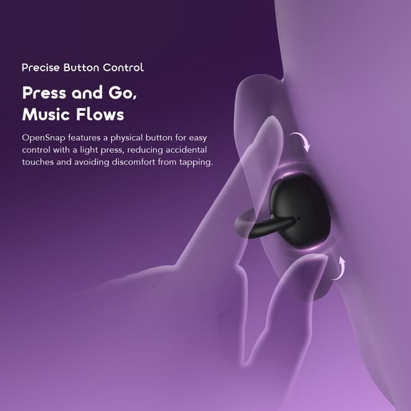 Picture of Oraimo OpenSnap Clip-On Open-Ear True Wireless  Earbuds (OPN-373)- GRAVITY BLACK