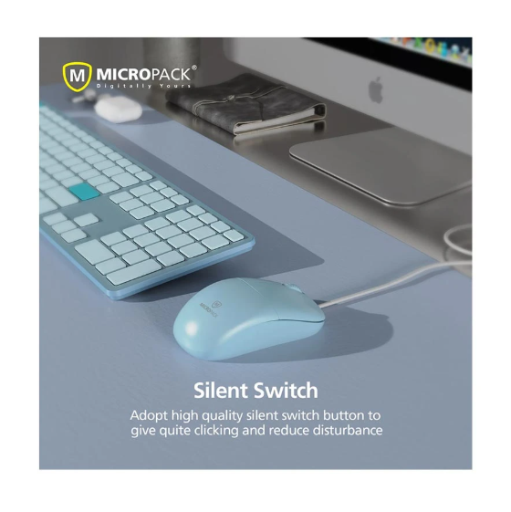 Picture of Micropack M-105 Silent Blue Wired Optical Mouse