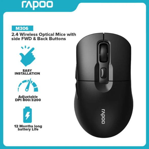 Picture of Rapoo M306 Wireless Black Optical Mouse