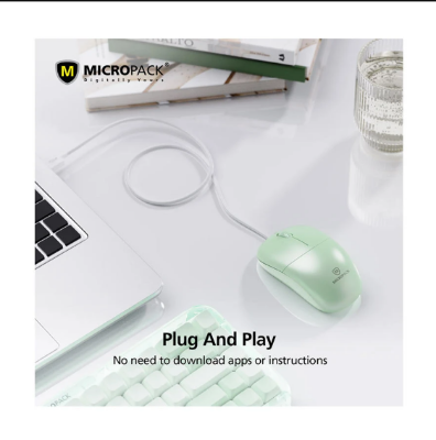 Picture of Micropack M-105 Silent Green Wired Optical Mouse