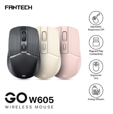 Picture of Fantech Go W605 Wireless Beige Optical Mouse