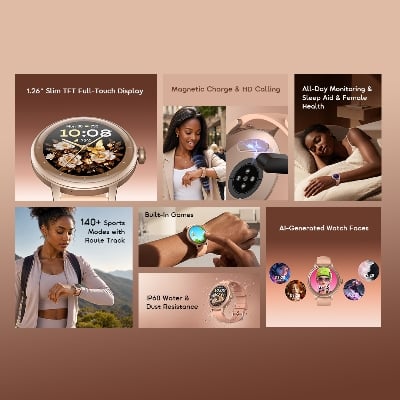 Picture of Oraimo Watch Muse 2 Lite Bluetooth Calling Rose Gold Smart Watch OSW-827N