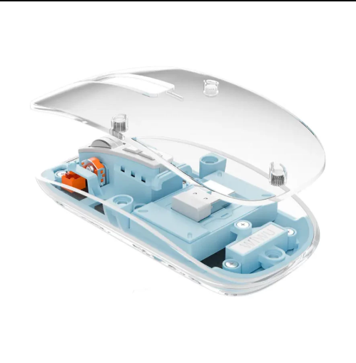 Picture of WiWU WM105 Silent Blue Wireless Rechargeble Battery Transparent Mouse