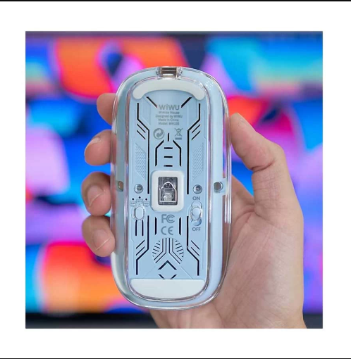 Picture of WiWU WM105 Silent Blue Wireless Rechargeble Battery Transparent Mouse