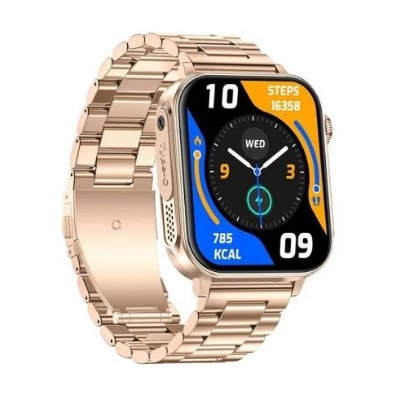 Picture of COLMI P80 Bluetooth Calling Black Smart Watch With Stainless Steel + Silicone Strap